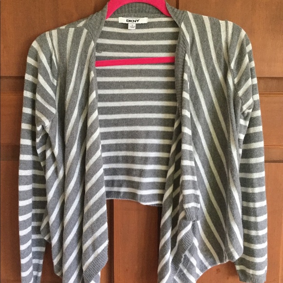 Girls DKNY size Large grey and silver sweater - Picture 1 of 3